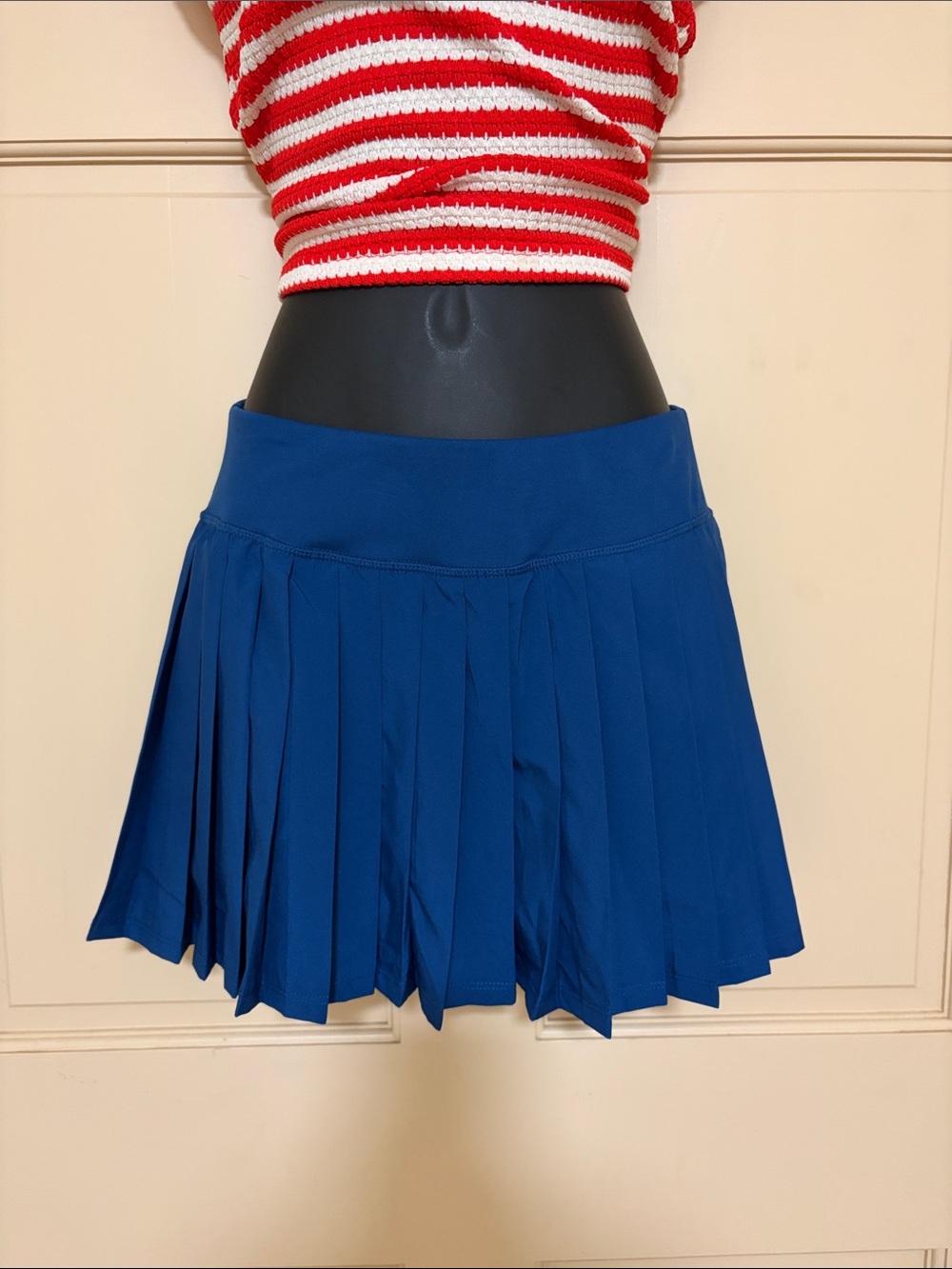 Blue Pleated Athletic Skort